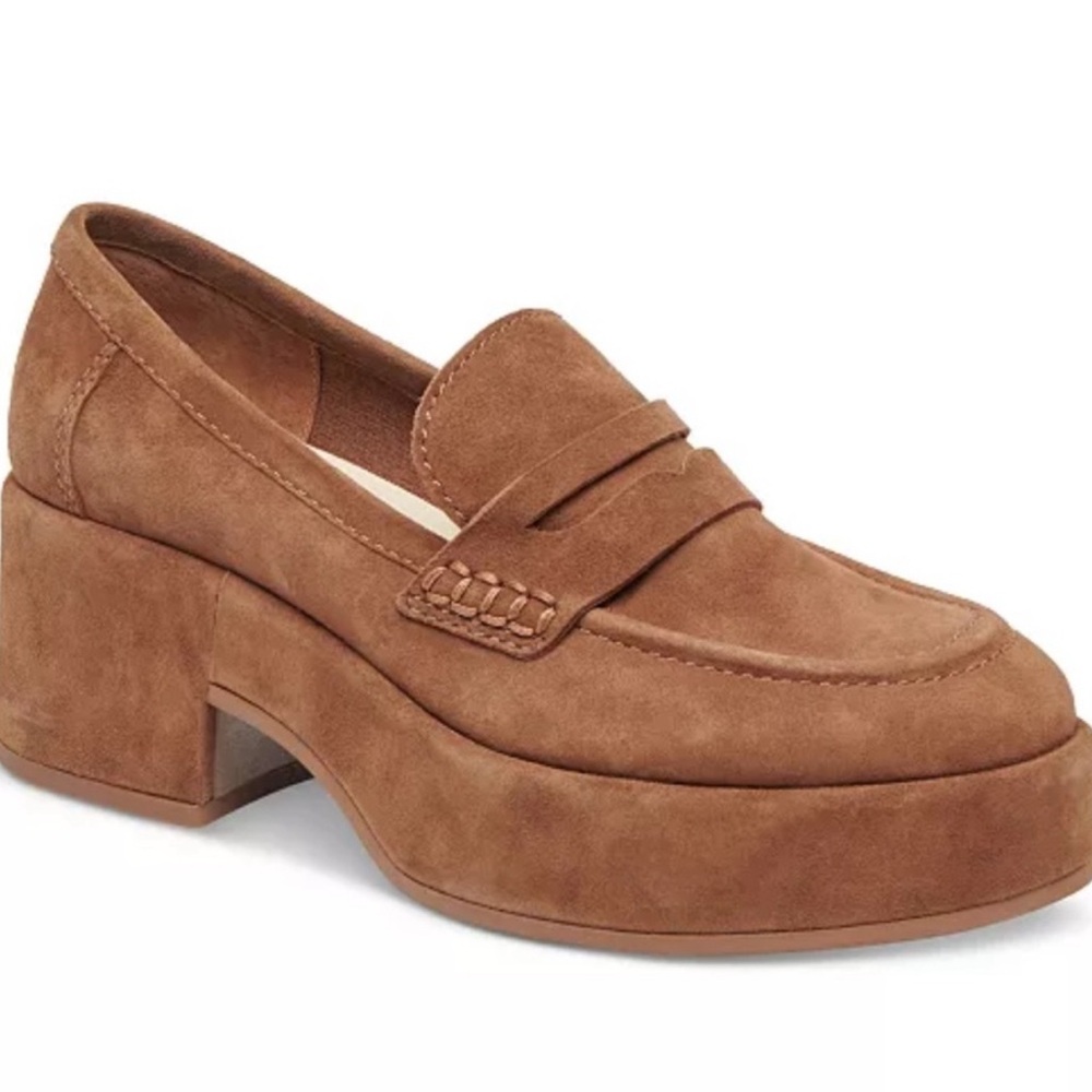 Dolce Vita Womens Yanni Suede Platform Penny Loafer Sz 8‎